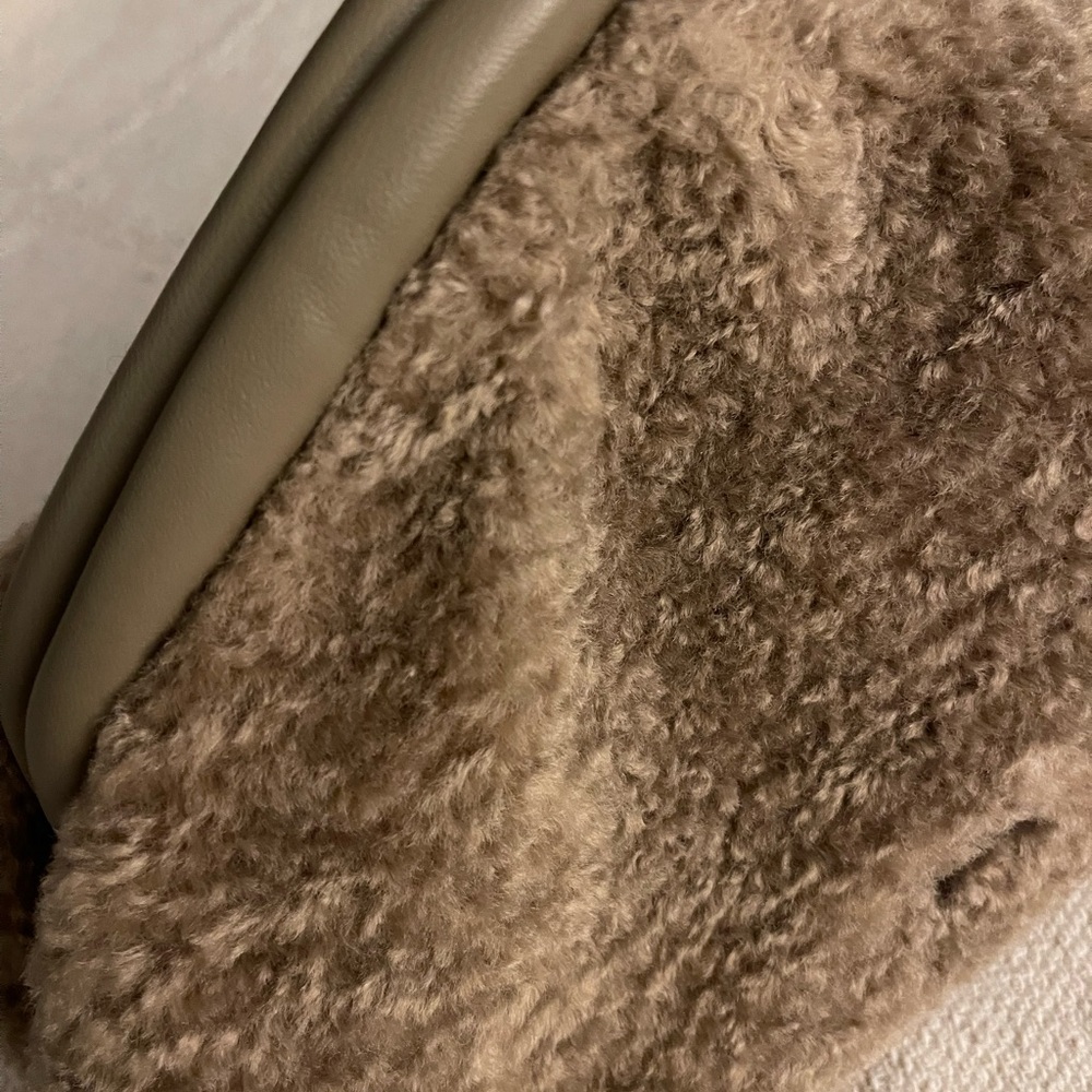 Vince Camuto Issey Faux Sherpa- Genuine leather trim Crossbody Bag-Taupe - Picture 13 of 13